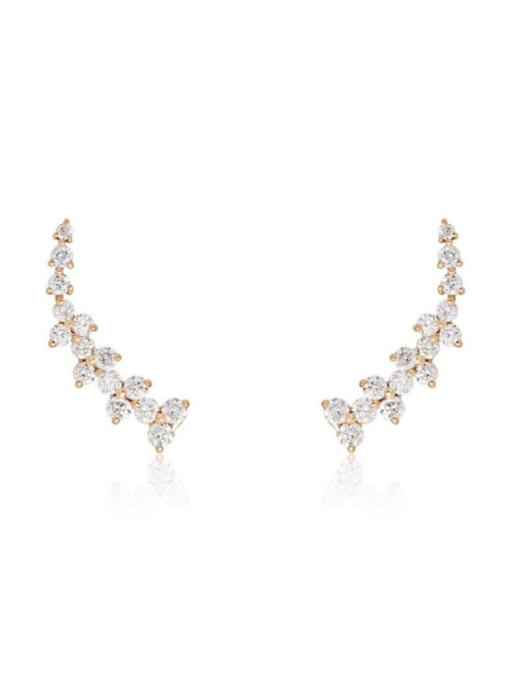 Pure Essence 14K (or 18k upon request) Yellow Gold Diamond Climber Earrings